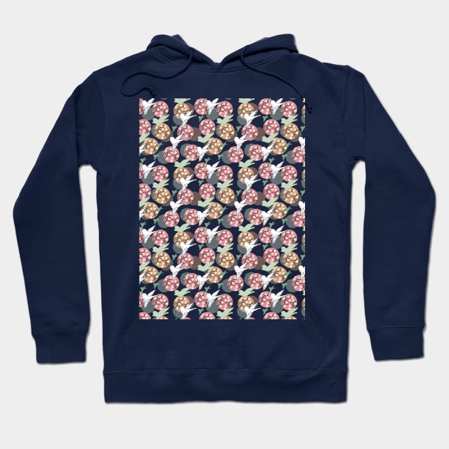 Geometric Nature Animal and Floral Pattern Art Alternate Design Hoodie by FlinArt